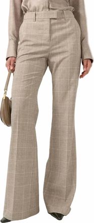 Barbara Bui Prince Of Wales Check Flare Trouser In Sand