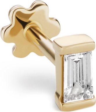 Maria Tash Diamond Baguette Single Threaded Stud Earring in 18K Yellow Gold/diamond at Nordstrom, Size 4