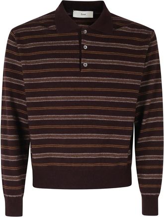 Dunst Su&eacute;ter a rayas con cuello - Knitwear - Hombre - Marr&oacute;n - S