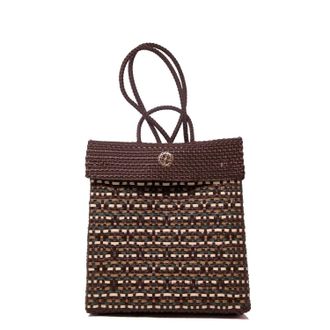 Lola's Bag Womens Small Handmade Woven Backpack In Taupe