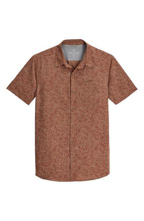 Royal Robbins Amp Lite II Short Sleeve Button-Up Shirt in Mahogany Frond Print at Nordstrom, Size Xx-Large