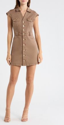 Paige Jaxsyn Cap Sleeve Denim Minidress in Vintage Canewood at Nordstrom, Size 12