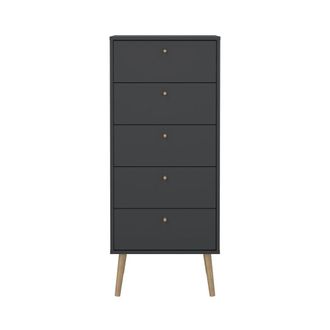 Calicosy C&oacute;moda de 5 cajones con patas de madera H120,1 cm