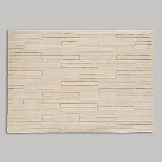 Maisons du monde Alfombra tufteada de lana con relieves, color crudo, 160x230 cm