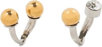 Dries Van Noten Anelli con strass (set di 2) - Argento