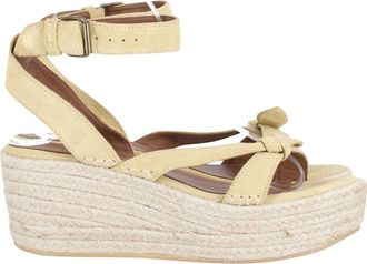 BA&SH Ba&Sh Enkelband Wedge Espadrilles in Beige Suède