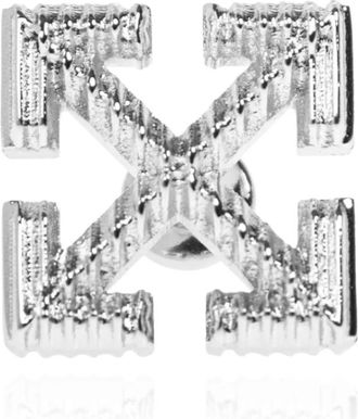 Off-white Enkele Oorbel - Heren - Oorbellen - Grijs - ONE Size - Leer - Accessoires