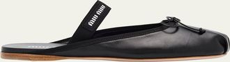 Miu Miu Leather Mary Jane Ballerina Mules