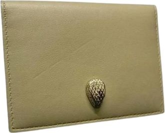 Bulgari Pre-owned Leren Portemonnee - Dames - Vintage Accessoires - Beige - ONE Size - Leer - Vintage