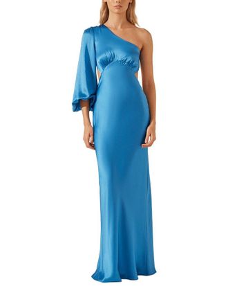 Shona Joy Ciel Silk One Shoulder Maxi Dress