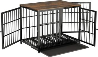 OEM Jaula Para Perros, Dise&ntilde;o Elegante, Acceso Con M&uacute;ltiples Puertas, Negra, Negra-a, M