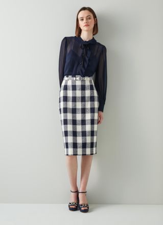 L.k. Bennett Womens Maren Skirts, Navy - Size 8 UK