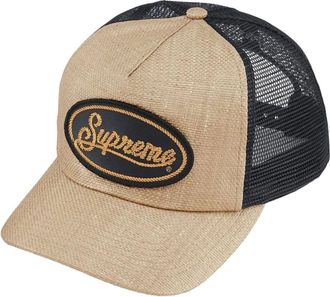SUPREME SS26 Raffia Mesh Back 5-Panel Tan SUP-SS26-1032-TAN