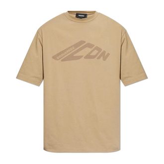 Dsquared2 T-Shirts, male, Beige, Size: S T-shirt with printed logo