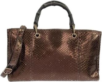 Gucci Pre-owned Python Schoudertas - Dames - Vintage Handtas - Bruin - ONE Size - Leer - Vintage
