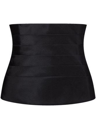 Thom Browne lace-up corset - women - Cotton/Silk - 40 - Black