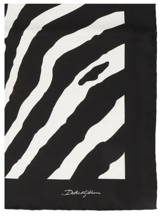 Dolce & Gabbana Silk Animalier Print Scarf - Black