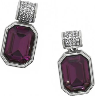 Brighton Womens Meridian Aurora Post Earrings In Silver-Amethyst