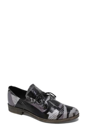 Django & Juliette Kotty Lace Flat in News Print Leather at Nordstrom, Size 36