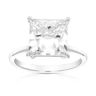 Vir Jewels 5 cttw Princess Lab Grown Diamond Engagement Solitaire Ring in 14K White Gold For Women