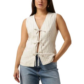 Envii Enetenna Gilet - Dames - Tops - Beige - Maat: XL Linnen