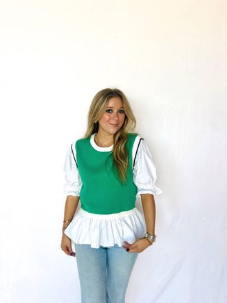 THML Clothing Victoria Sweater Tank Top In Green