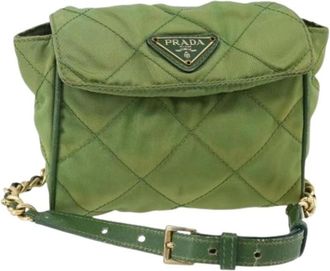 Prada Pre-owned Belt Bags, female, Green, Size: ONE SIZE Pre-owned Vintage Nylon Belt Bag