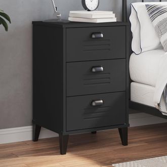 vidaXL Mesita De Noche Viken Madera De Ingenier&iacute;a Negra Vidaxl