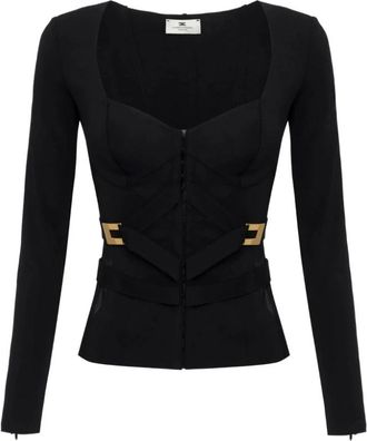 Elisabetta Franchi Mujer, Camisetas, Negro, Talla: M