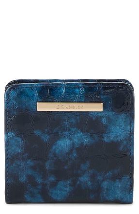 Brahmin Jane Croc Embossed Leather Bifold Wallet in Ultramarine at Nordstrom