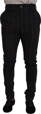 Dolce & Gabbana Chino Broek - Heren - Nette broeken - Zwart - M - Wol - Broeken