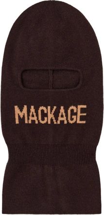 Mackage Logo Balaclava Skimasker - Heren - Hoeden - Bruin - ONE Size - Wol - Accessoires