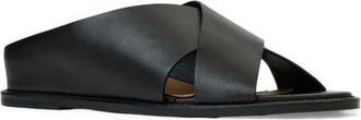 Aquatalia Potenza Slide Sandal in Black Leather at Nordstrom, Size 10.5