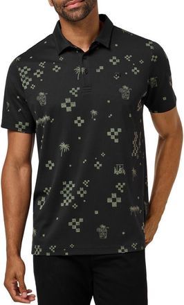 Travis Mathew Beverage Cart Print Polo in Black at Nordstrom, Size Xx-Large