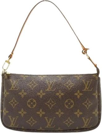 Louis Vuitton Pre-owned Monogram Pochette Accessoires - Dames - Vintage Mini Tas - Bruin - ONE Size - Leer - Vintage