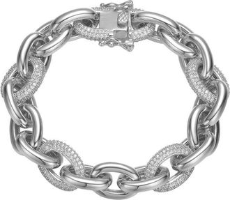 Rachel Glauber Plated Cz Link Bracelet