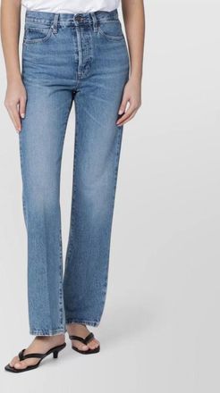 Frame Denim straight washed jeans belt loops five pockets