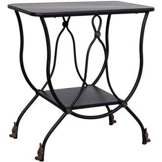 Wanderlust Deco Wanderlust Deco - Mesa Auxiliar De Metal Envejecido Negro 60x38x65