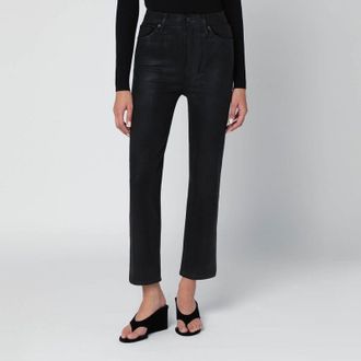 Frame Denim Womens Black Le Sleek Straight Trousers Cotton - Size 25 (Waist)