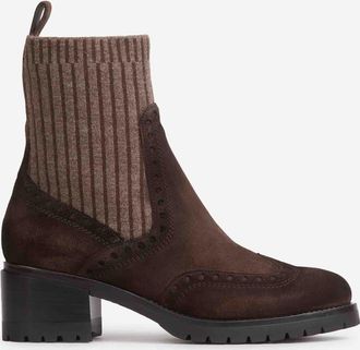 Santoni Ribbed Suede Ankle Boots
