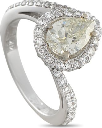 Luxury Bazaar 14K White Gold 2.62 ct Diamond Pear Ring MF09-051826