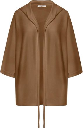 Max Mara Cardigan lungo in lana con cappuccio - Marrone