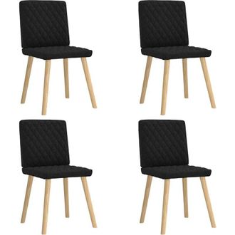 vidaXL Sillas De Comedor 4 Unidades Tela Negras Vidaxl