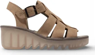 FLY London Suede Leather Wedge Sandals Everyday Comfort Leather Wedges