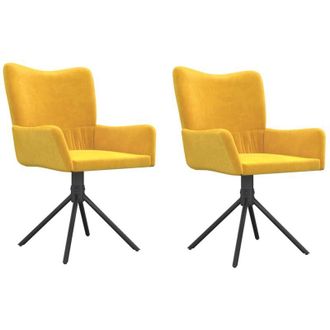 vidaXL Vidaxl - Sillas De Comedor Giratorias 2 Uds Terciopelo Amarillo