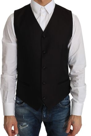 Dolce & Gabbana Silk Dress Vest - Black