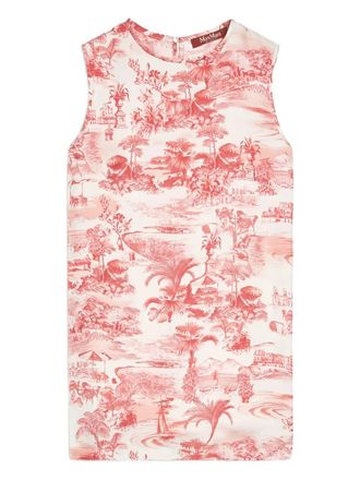 Max Mara Top met print - Rood