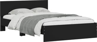 vidaXL Estructura De Cama Con Cabecero Negro 120x190 Cm Vidaxl