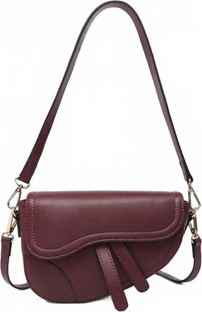 Jen & Co. Womens Marisol Asymmetrical Saddle Bag In Merlot