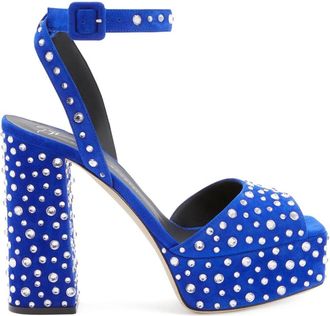 Giuseppe Zanotti 120mm New Betty Sparkle sandals - women - Suede - 39 - Blue